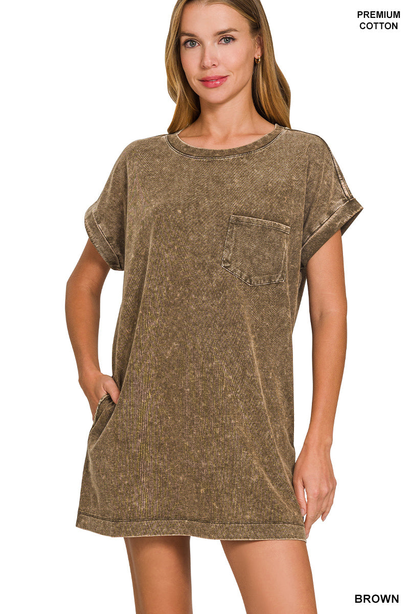 Premium Cotton Washed T Shirt Dress