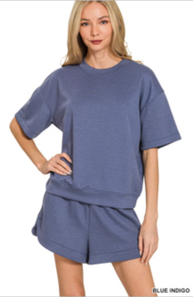 Scuba short sleeve top & shorts set