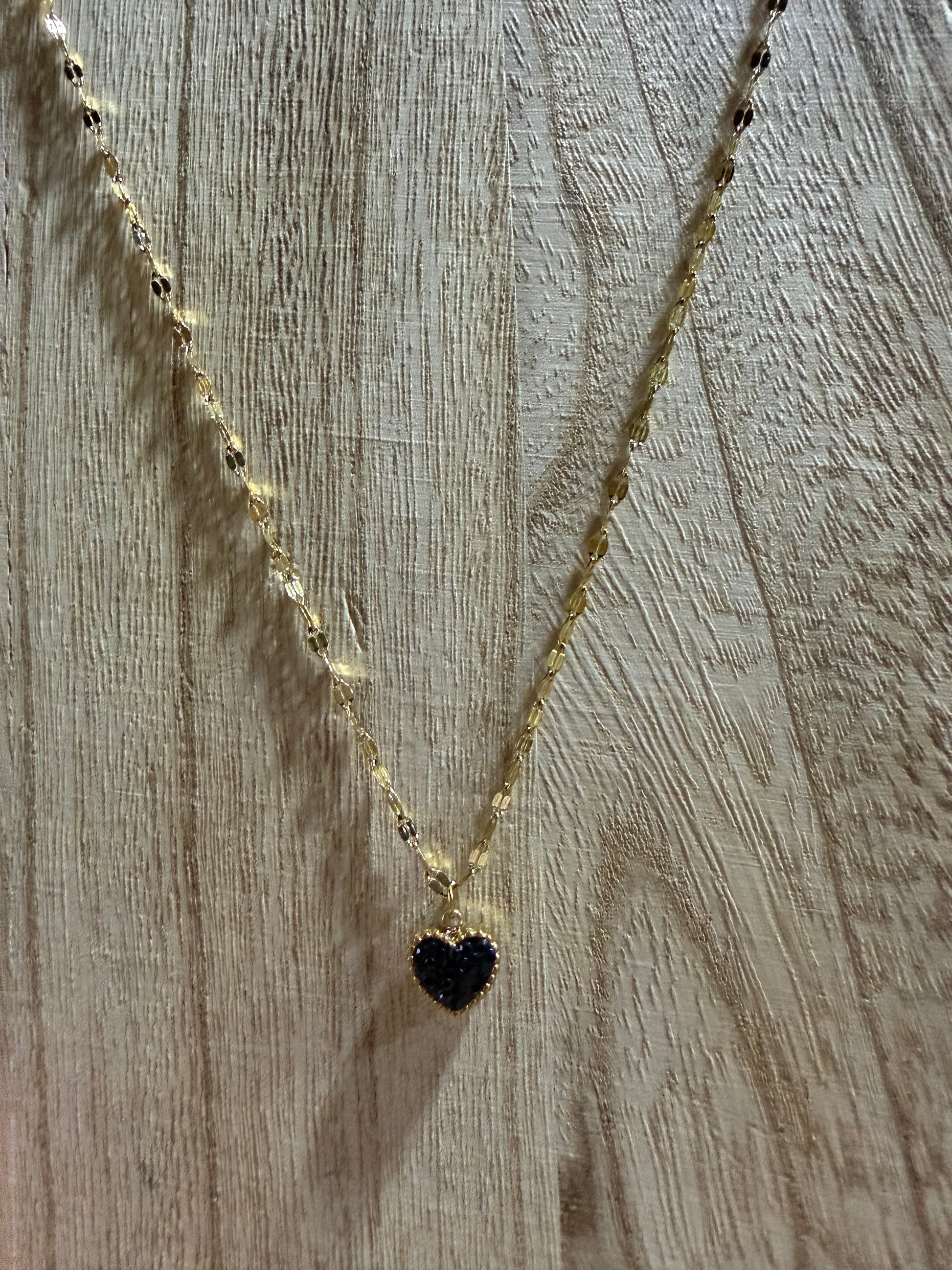 Reversible Sparkly Heart Necklace