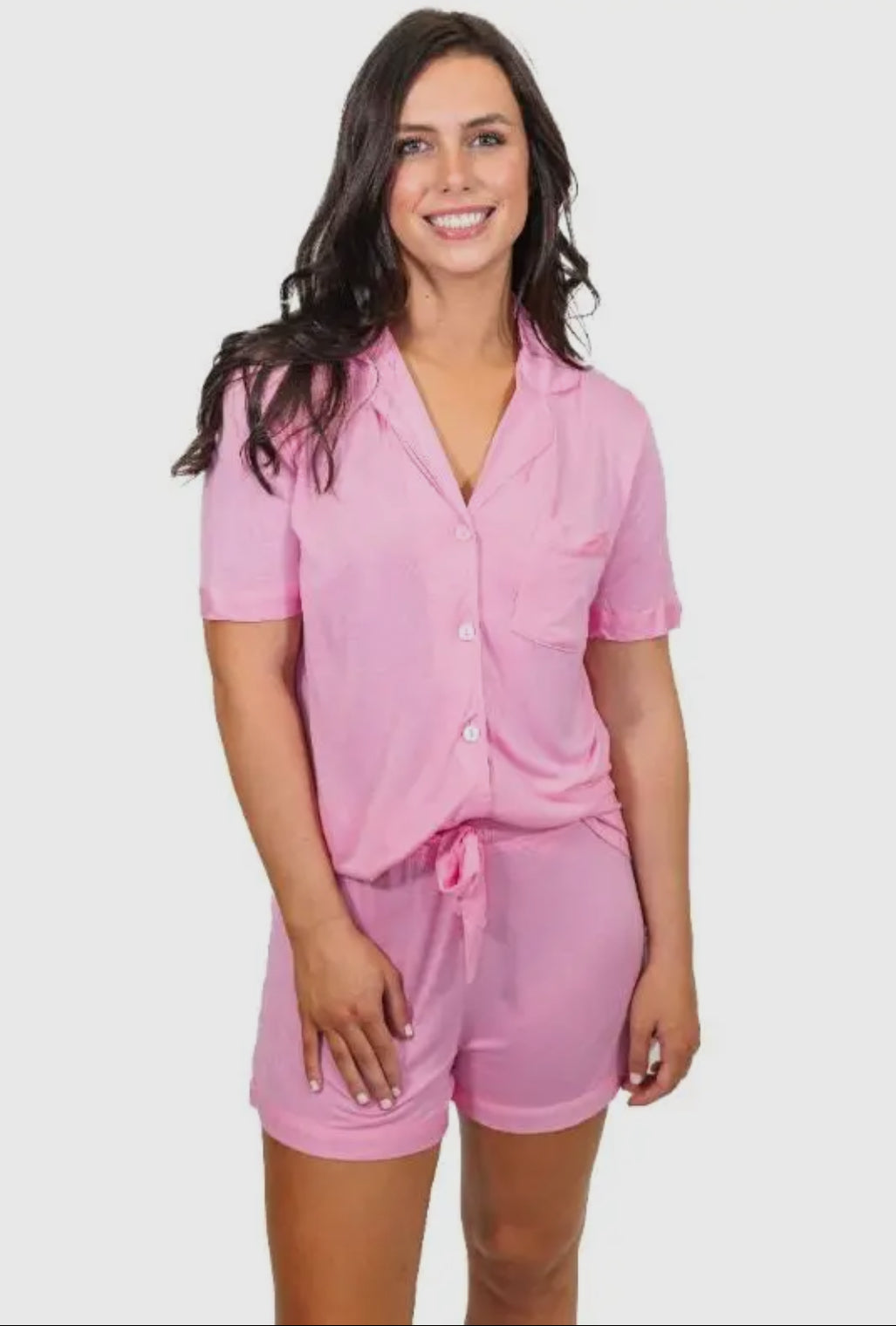 Solid Pink Bamboo Pajama Set