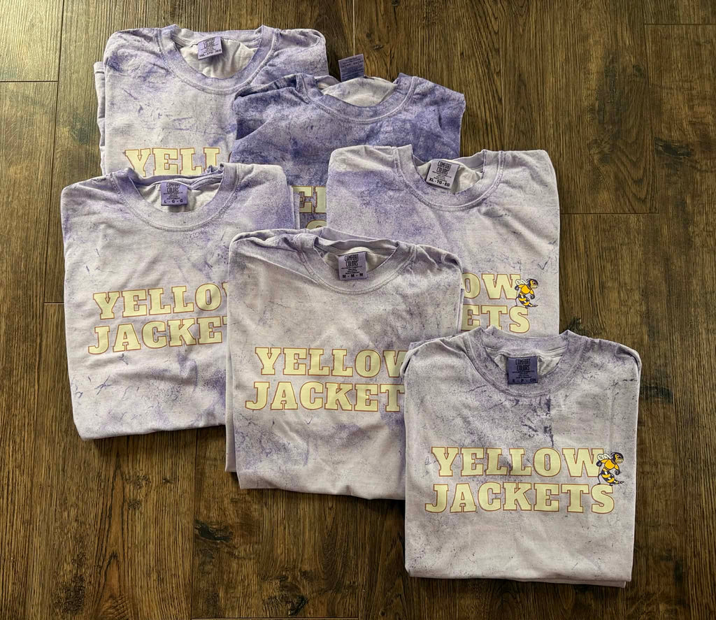 Purple Colorblast Yellow Jackets Shirt