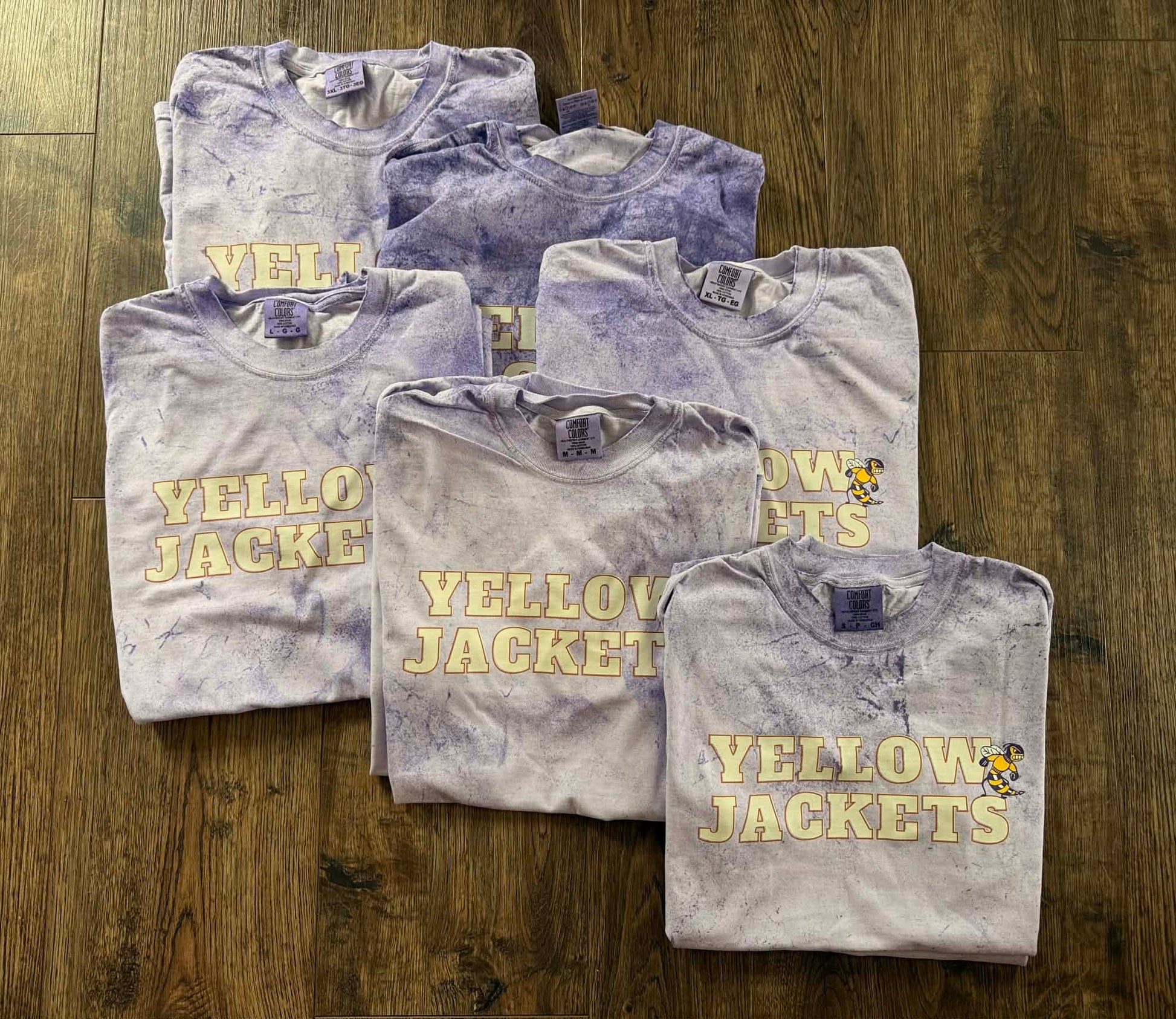 Purple Colorblast Yellow Jackets Shirt