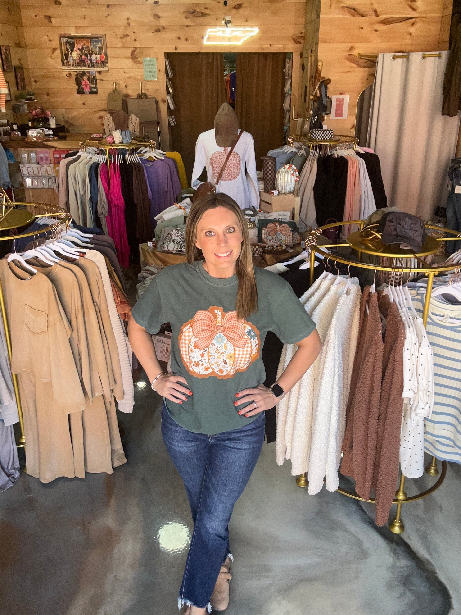 Pattern Pumpkin Tee (Emerald Cc)