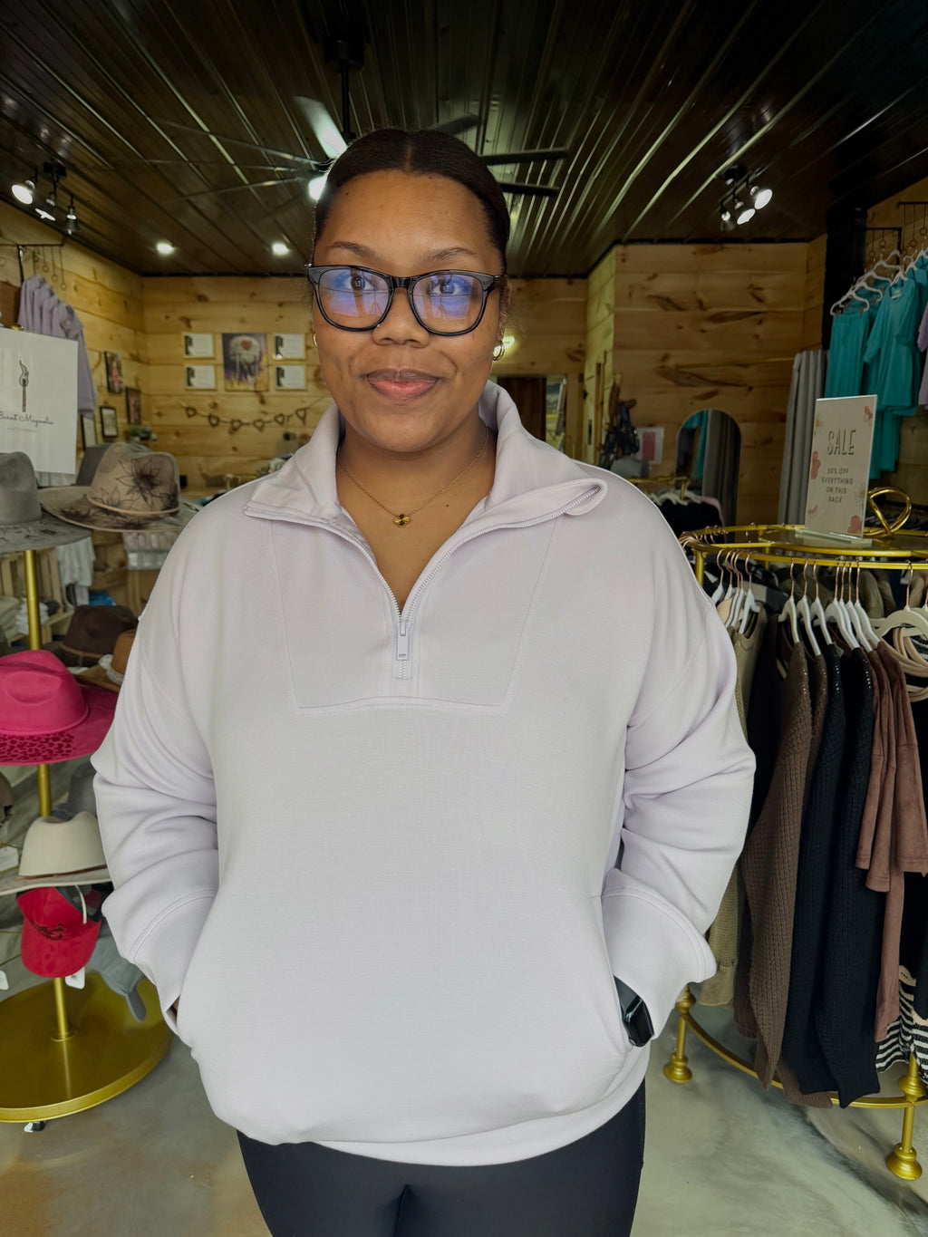 Plus Size Modal Scuba Quarter Zip Pullover