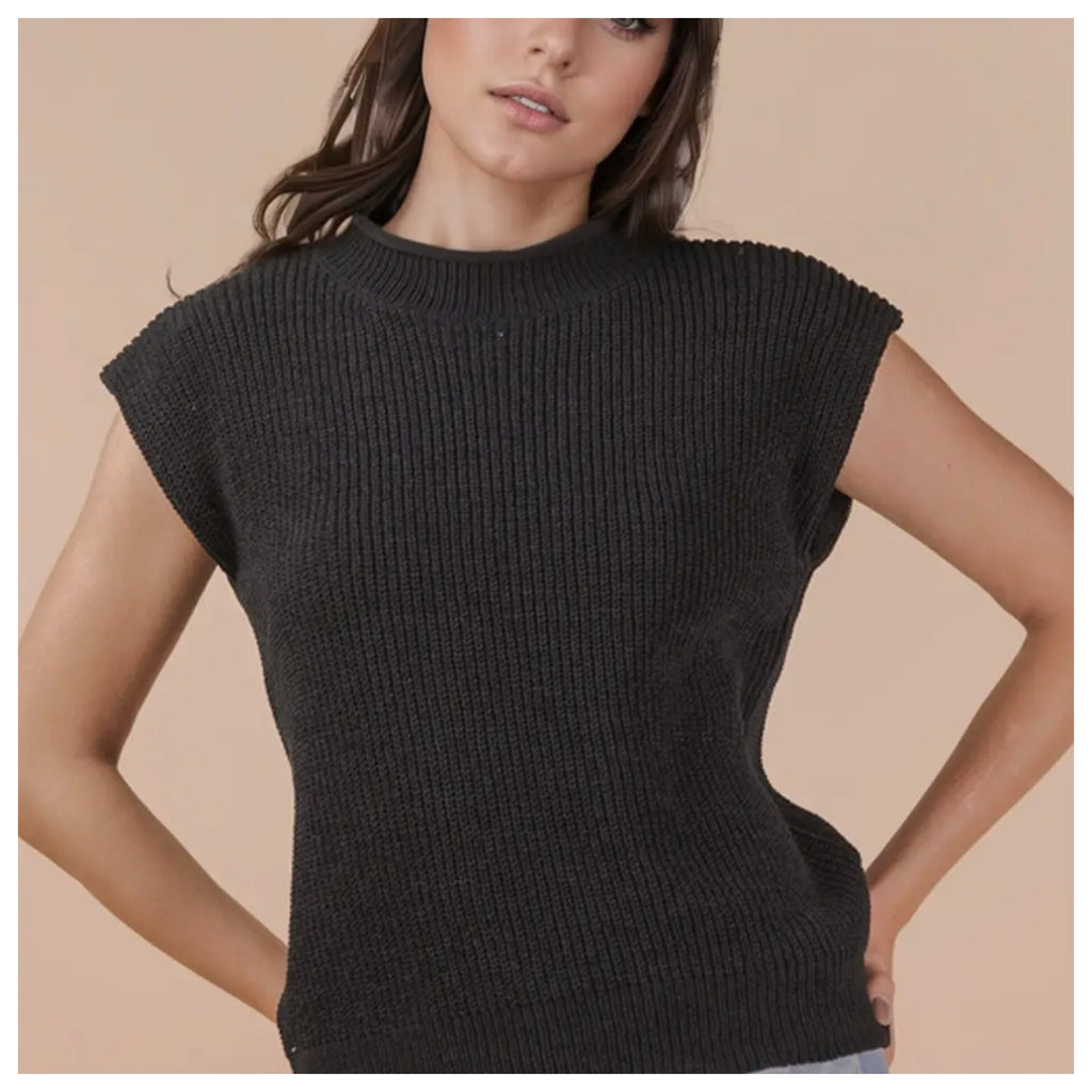 Oversized Soft Knit Sweater Vest Top