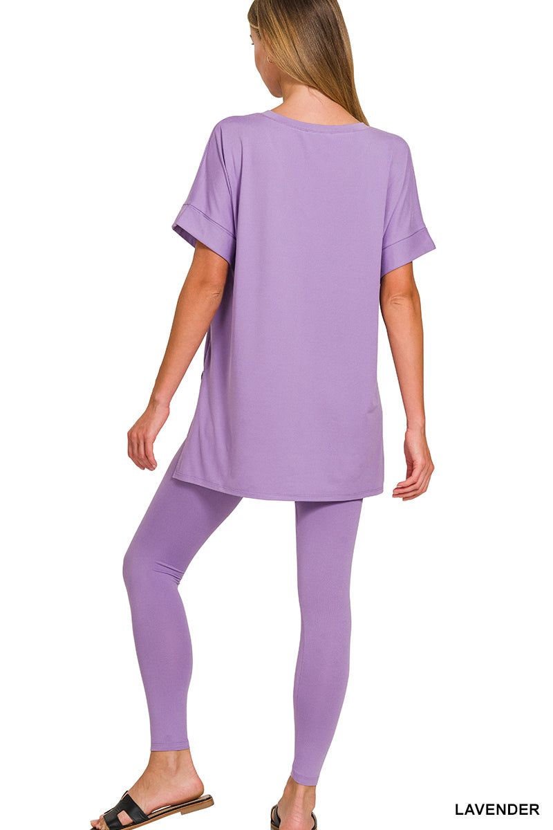 Brushed dty microfiber loungewear set