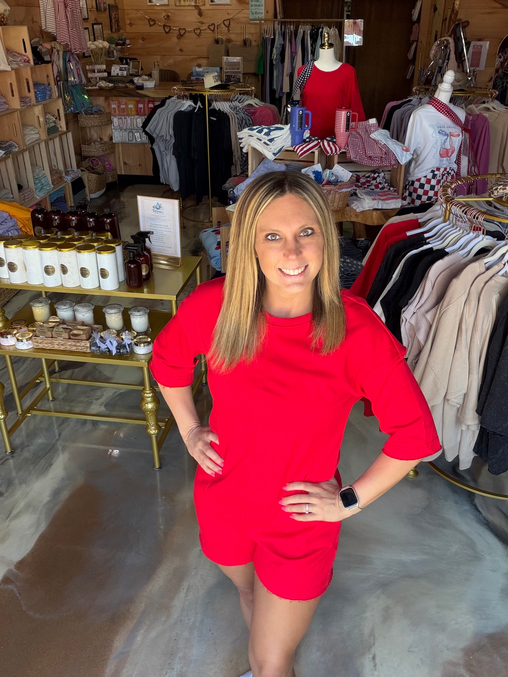 Color Raw Edge Pocketed Loose Romper