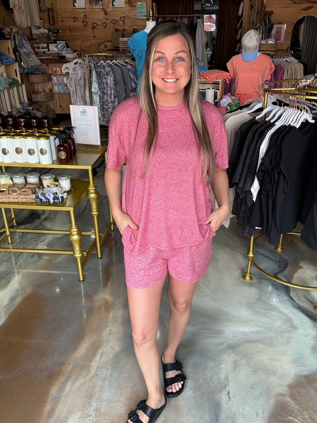Soft Melange Short Sleeve Tee and Shorts Set