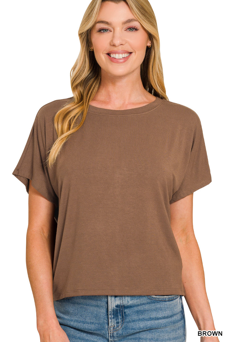 Cropped Round Neck Tee