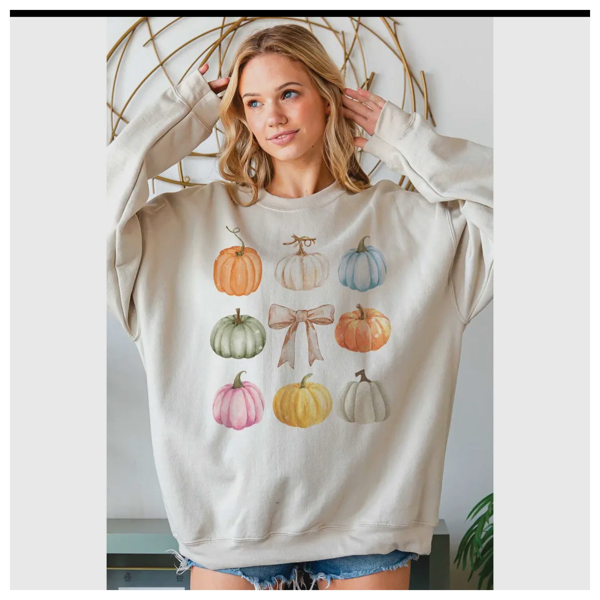 Pumpkin Oversized Graphic Sweatshirt