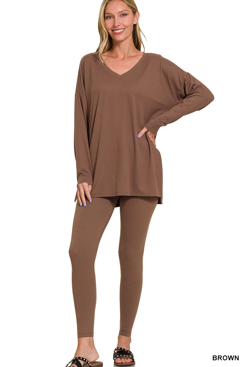 Long Sleeve microfiber loungewear set