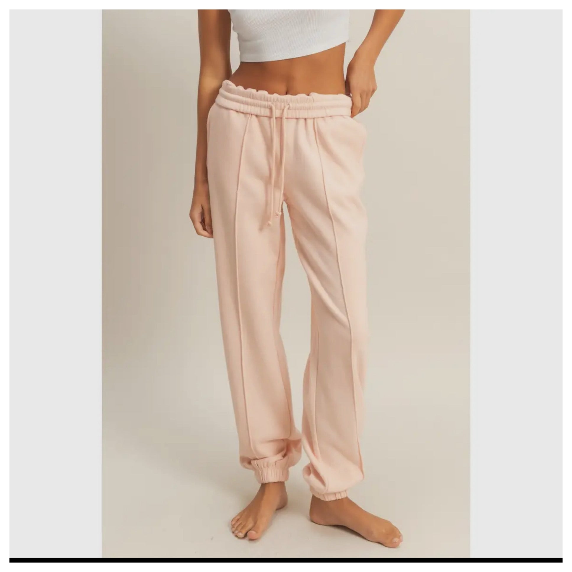 High Waisted Pintuck Sweatpants