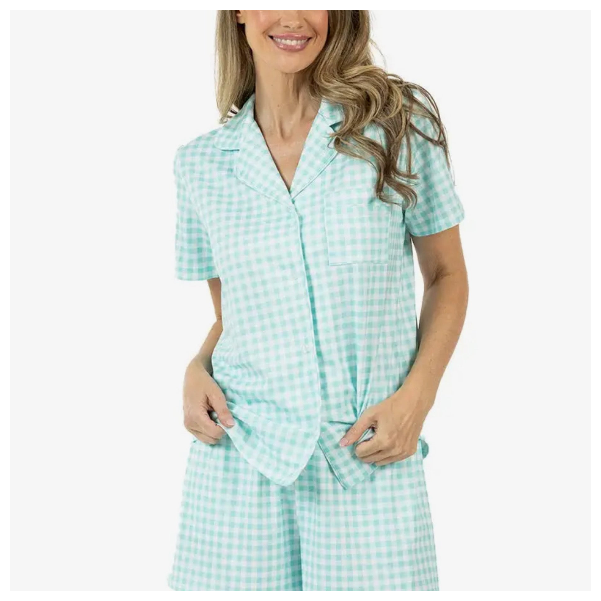Mint Plaid Wholesale PJ Set