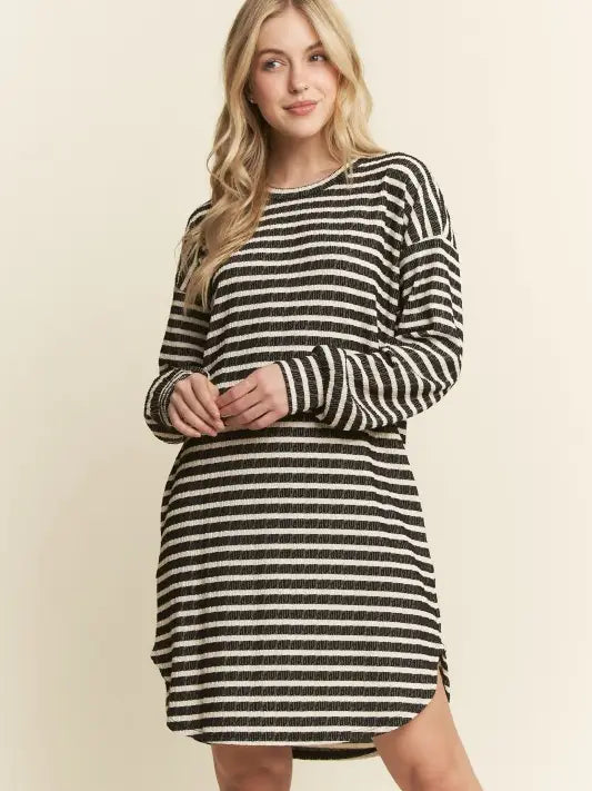 Jacquard Stripe Mini Dress