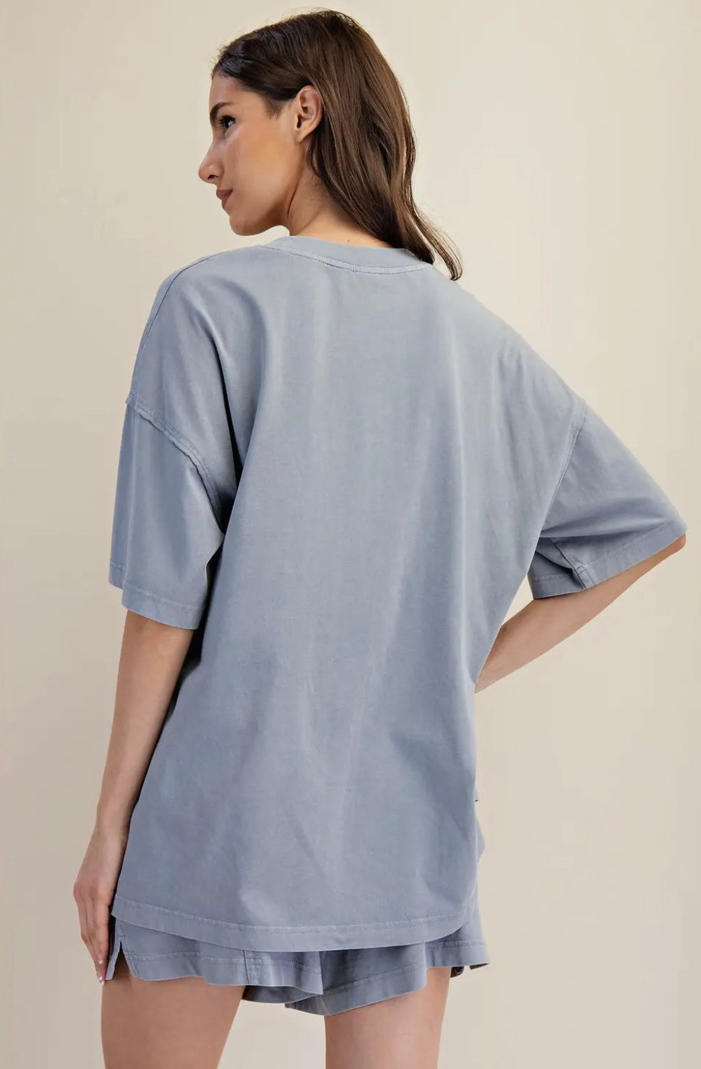 Mineral Washed Cotton Oversize Slit Tee