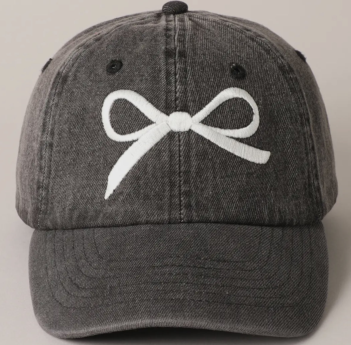 Bow Denim Baseball Cap