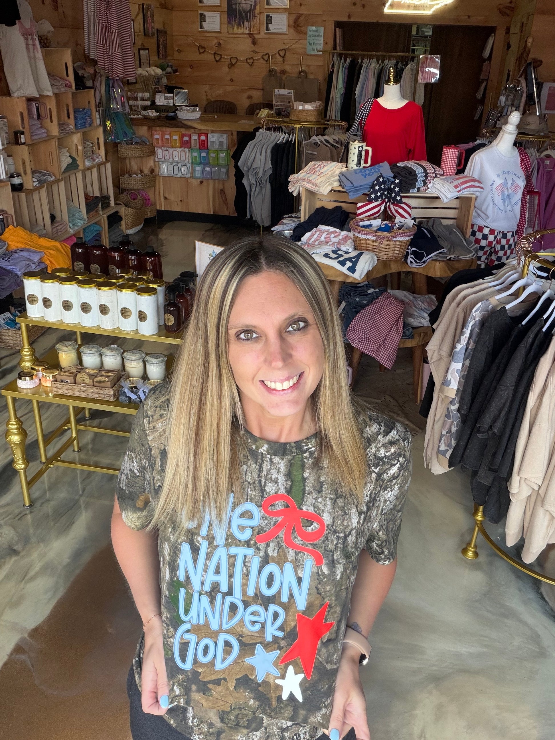 Camo One Nation America Graphic T-Shirt