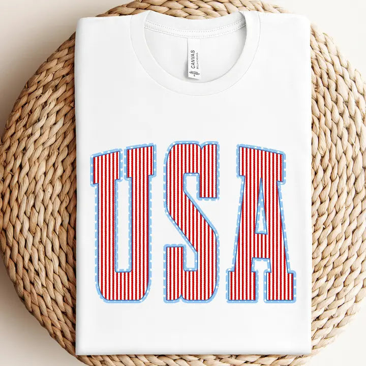 Stripe USA White Graphic Tee