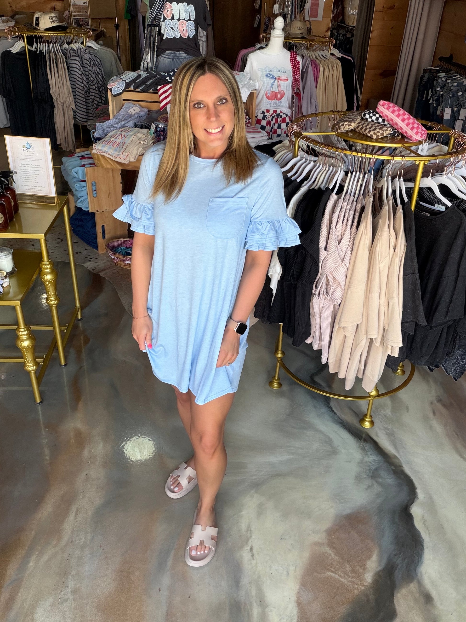 French Terry Pocket Tee Shirt Dress