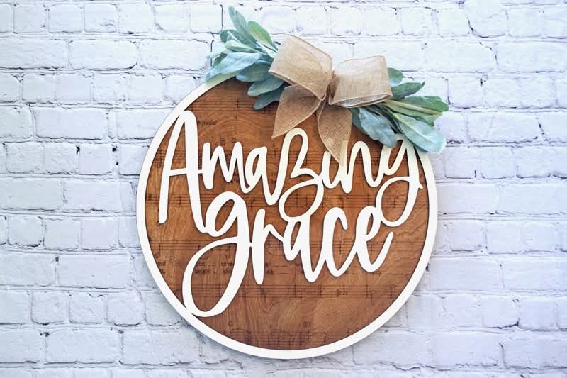 Custom Amazing Grace Door Hanger