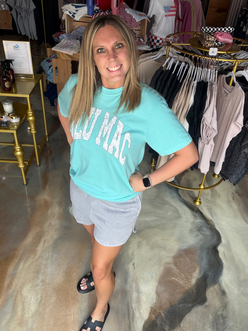 Lulumac Camo Adult Chalky Mint Comfort Colors Tee