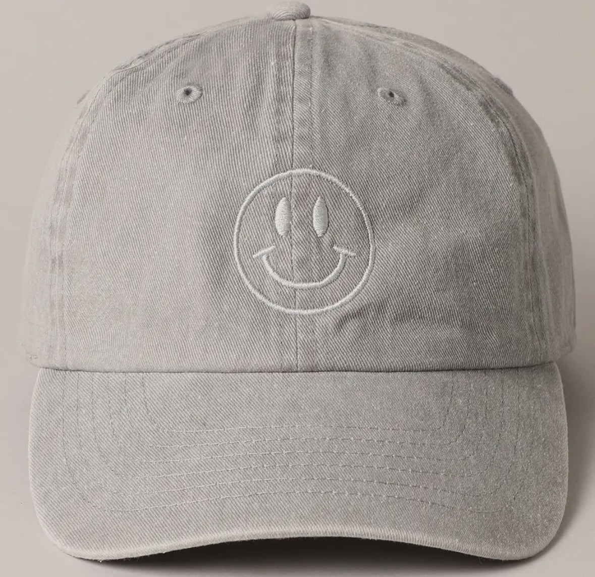 Happy Face Embroidery Baseball Cap