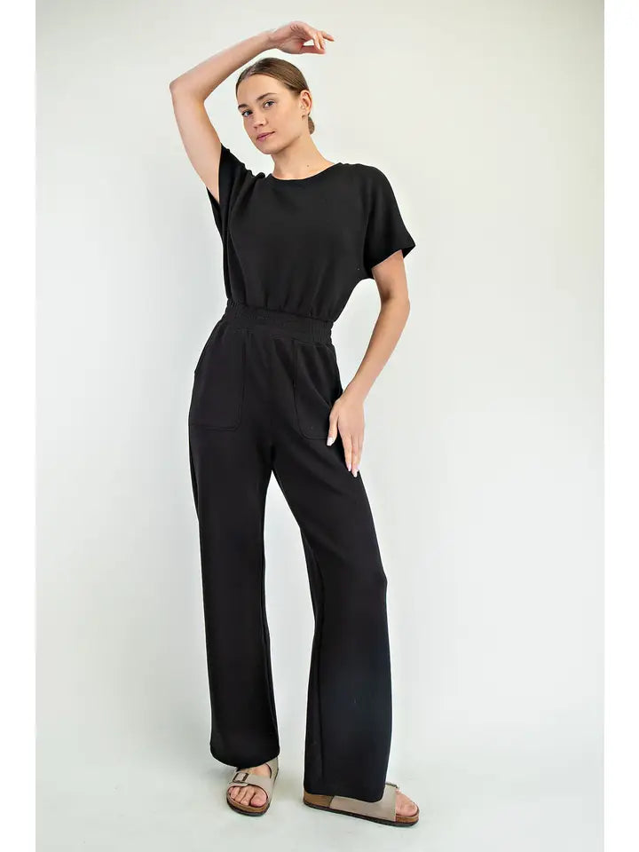 Modal Scuba Short Sleeve Jumpsuit