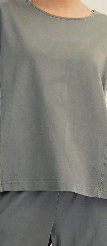 Mineral Washed Cotton Oversize Slit Tee
