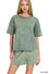 Acid Washed Short Sleeve Tee & Shorts Set