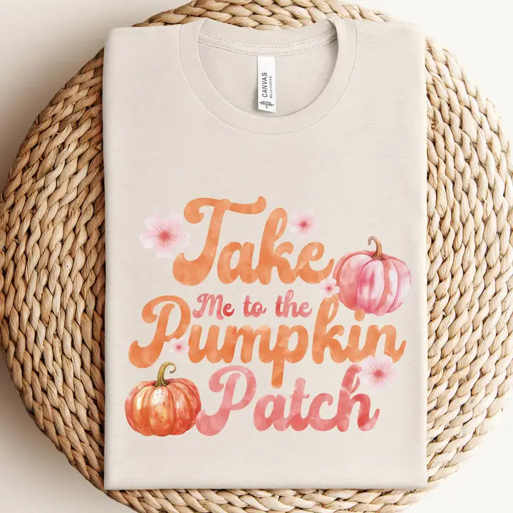 Watercolor Pink Pumpkin Patch Graphic Tee