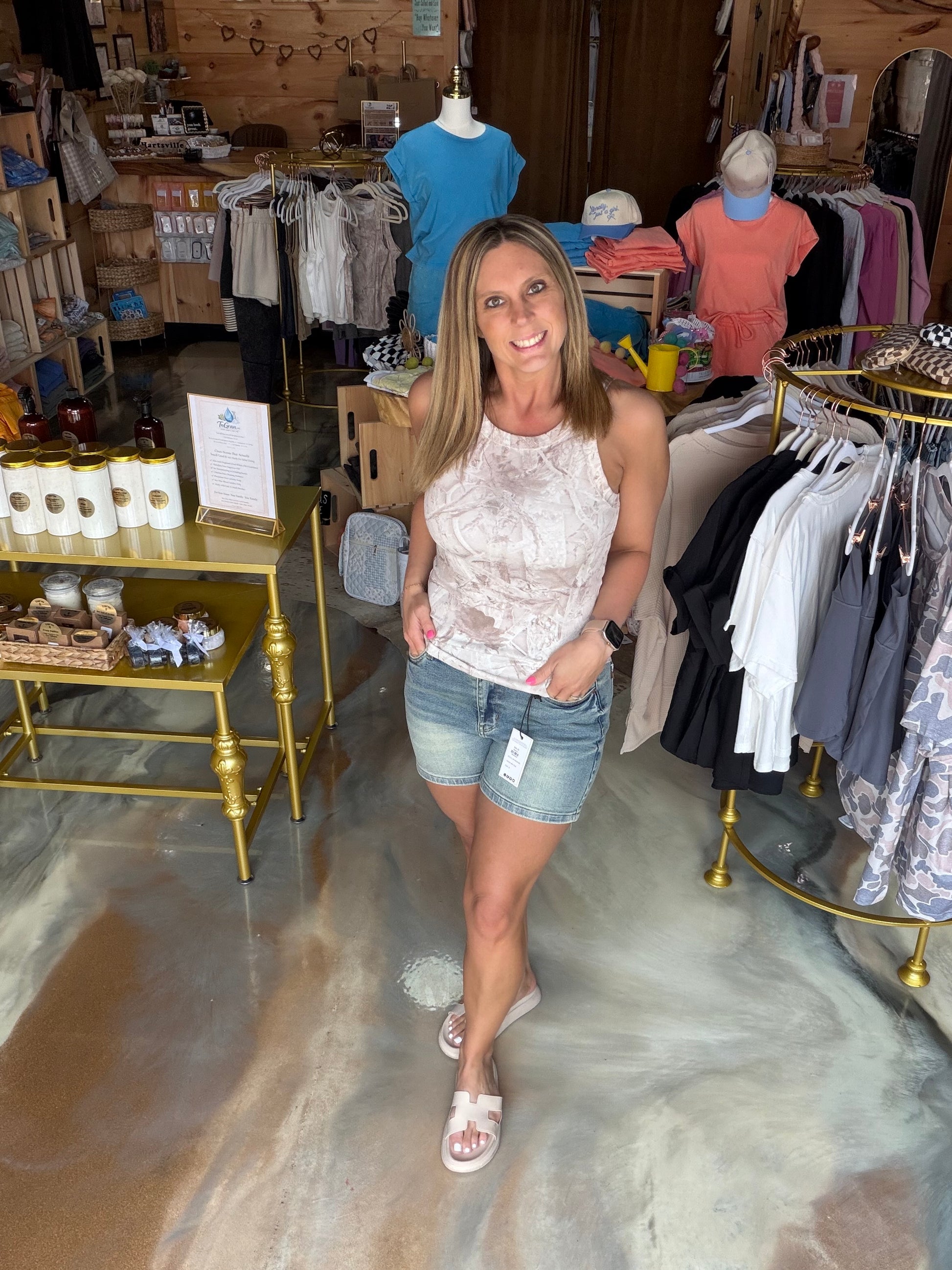 Cloud Wash Ribbed Knit Tank
