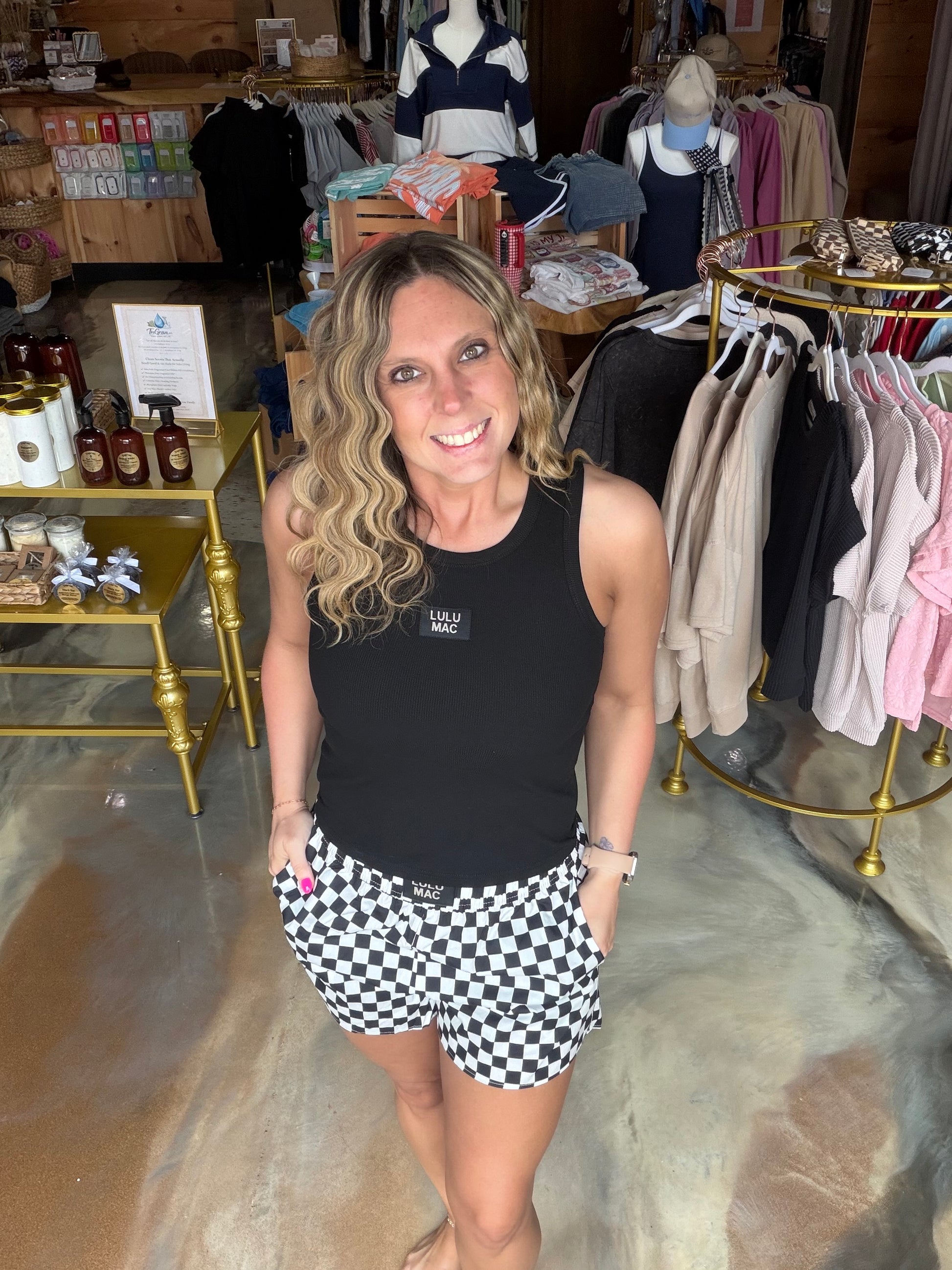 Lulumac Black White Check Boxer Short
