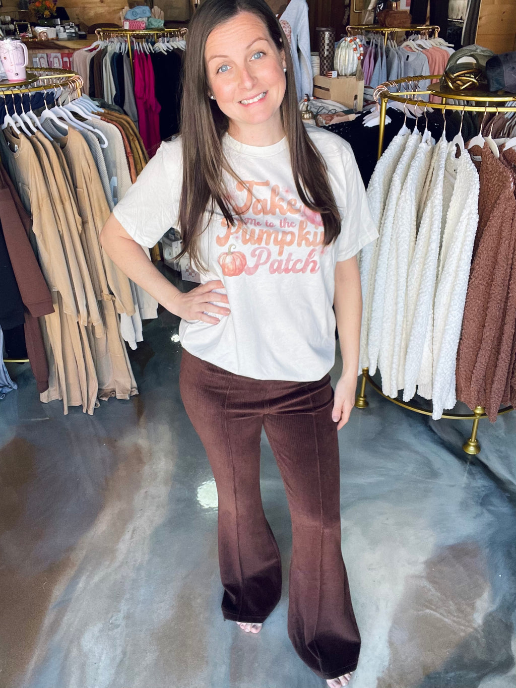 Watercolor Pink Pumpkin Patch Graphic Tee
