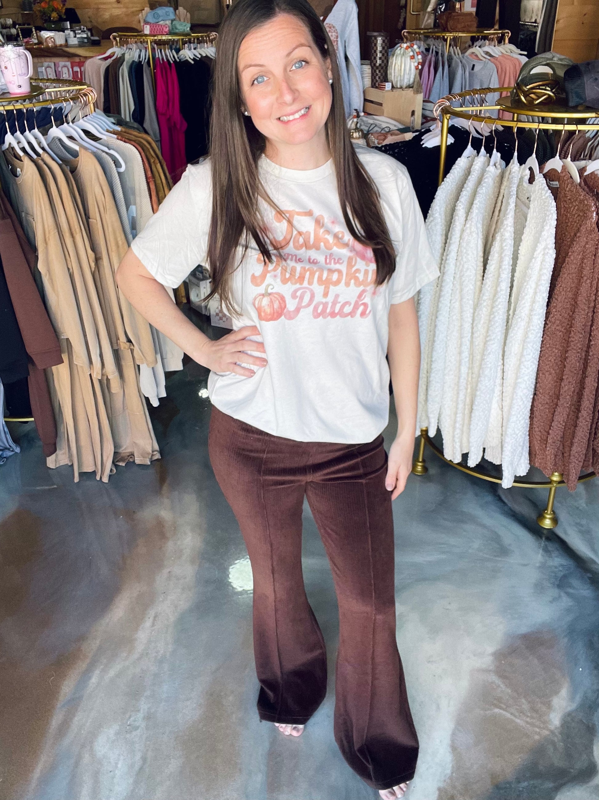 Watercolor Pink Pumpkin Patch Graphic Tee
