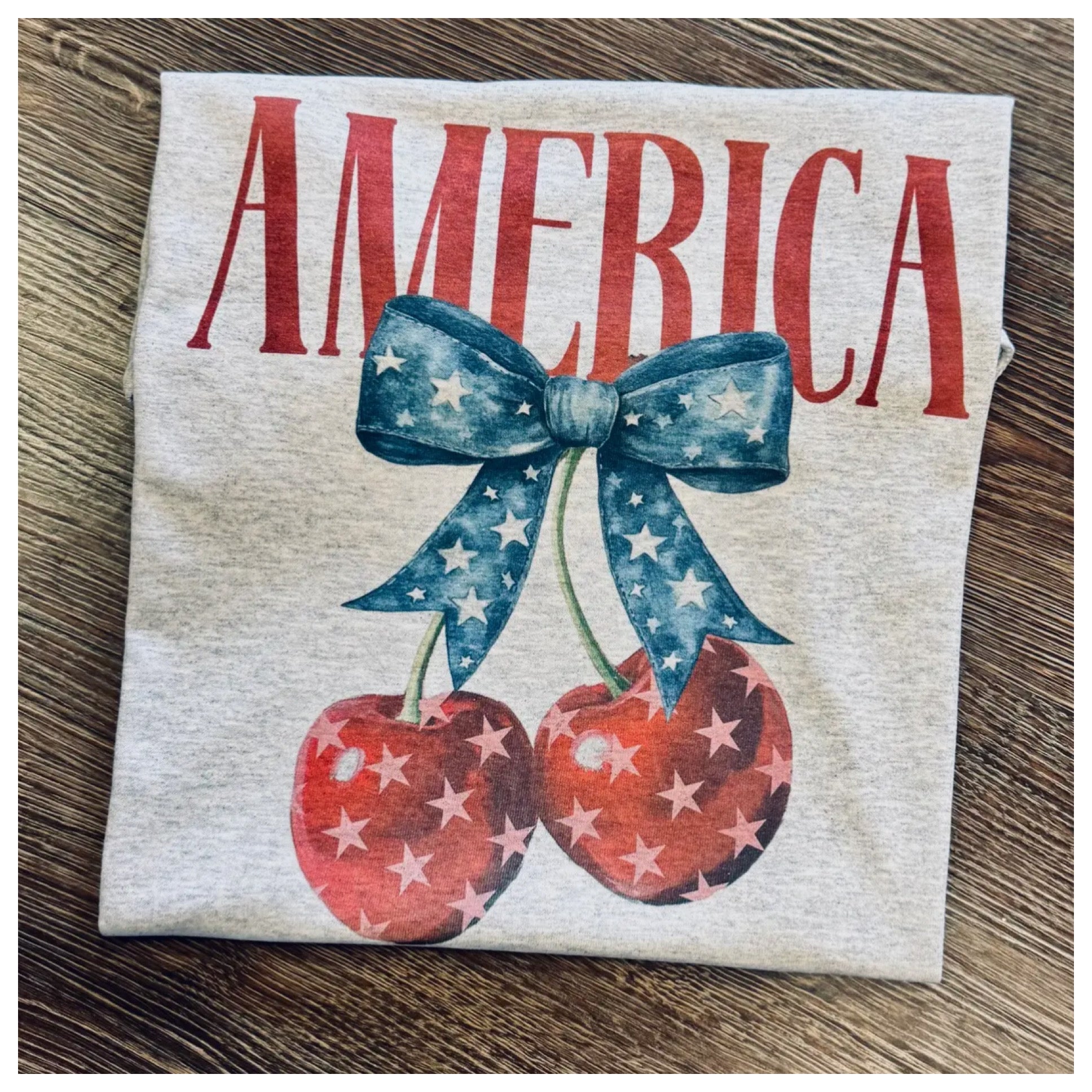 America Cherry Bow Tshirt