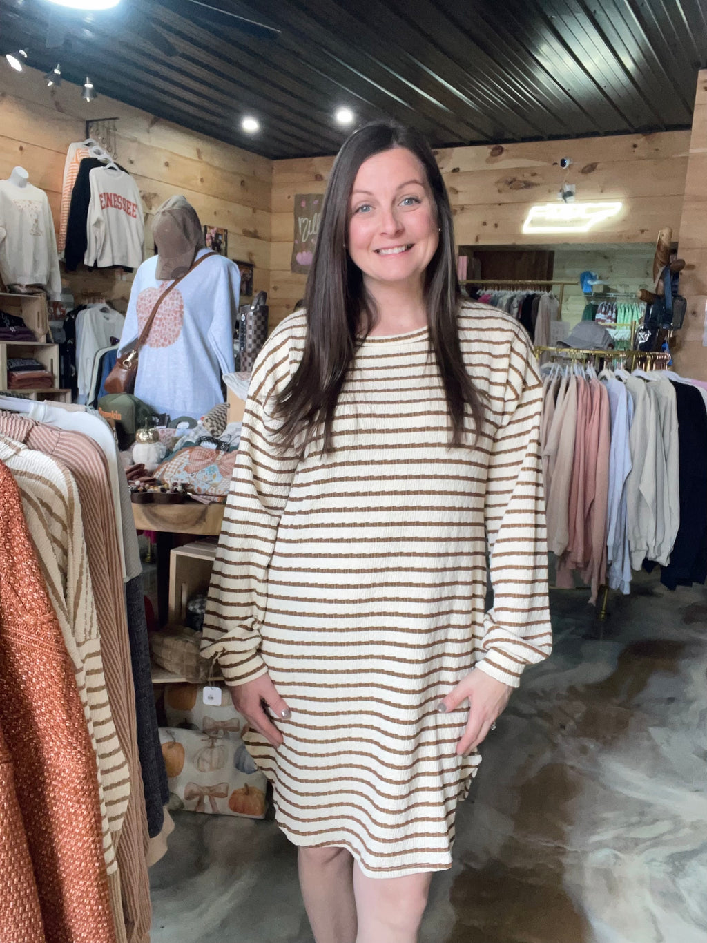 Jacquard Stripe Mini Dress