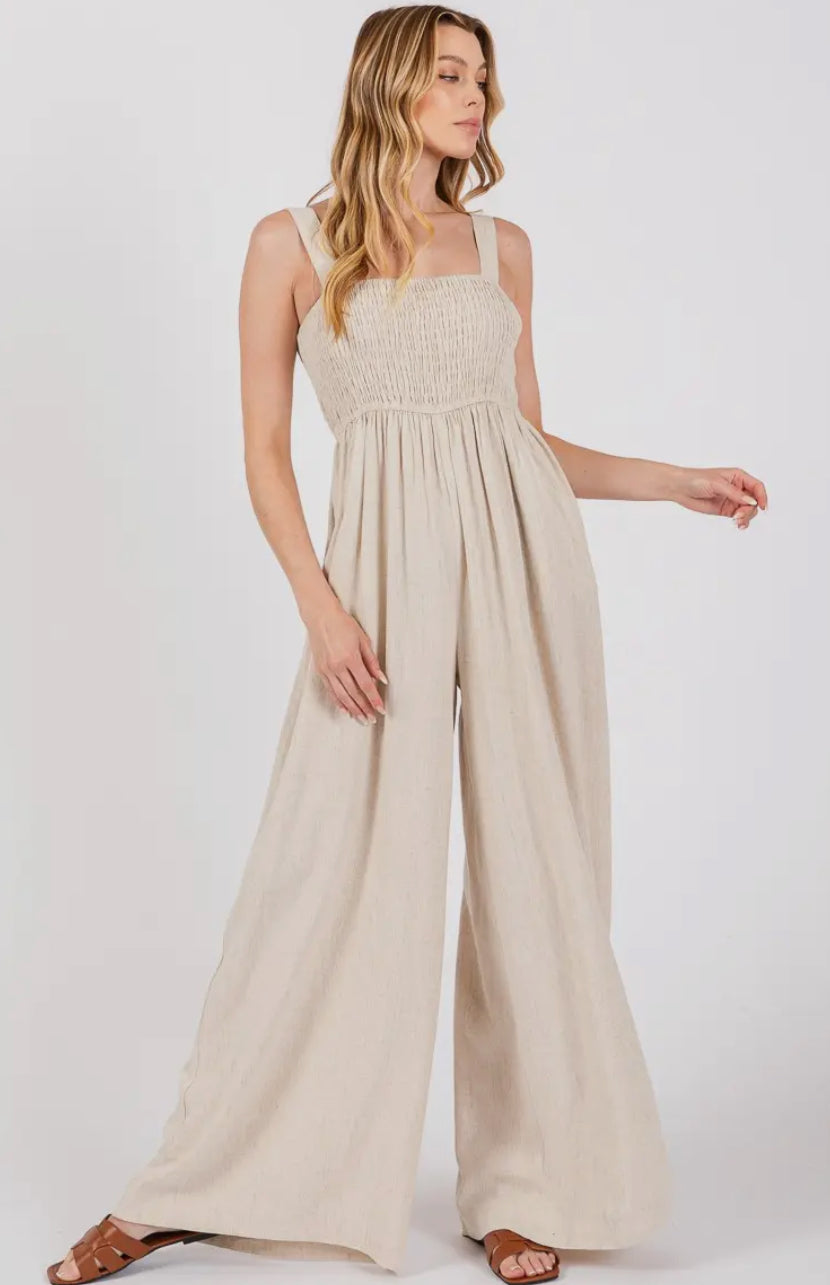 Square Neck Wide Leg Jumpsuit