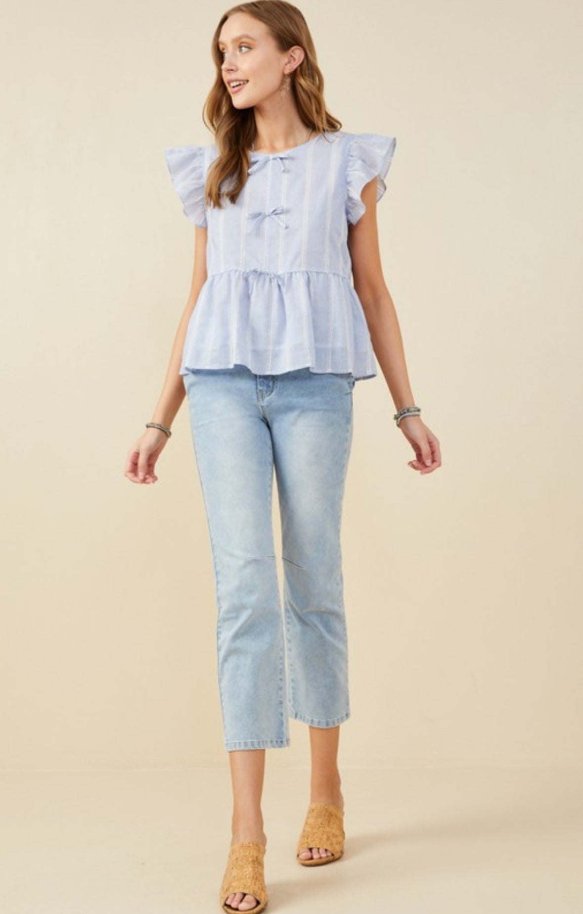 Womens Bow Detailed Crochet Lace Ruffle Tank