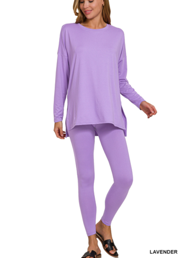 Long Sleeve microfiber loungewear set