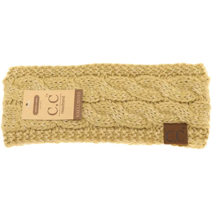 Metallic Cable Knit Cc Women's Fashion Headband