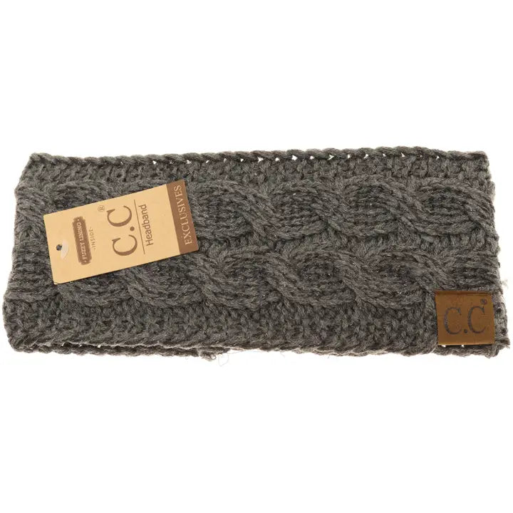 Metallic Cable Knit Cc Women's Fashion Headband