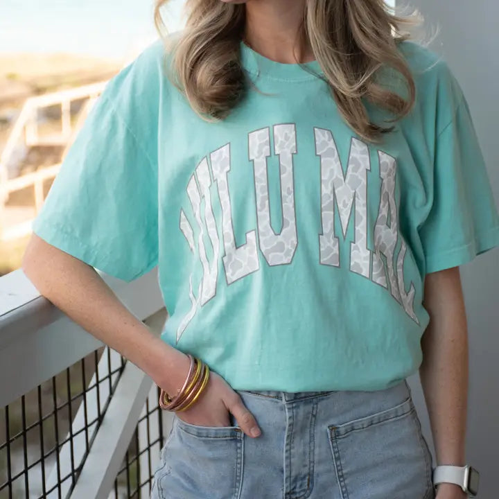 Lulumac Camo Adult Chalky Mint Comfort Colors Tee