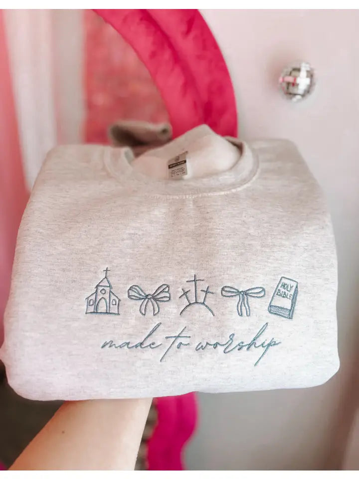 Made To Worship Embroidered Crewneck