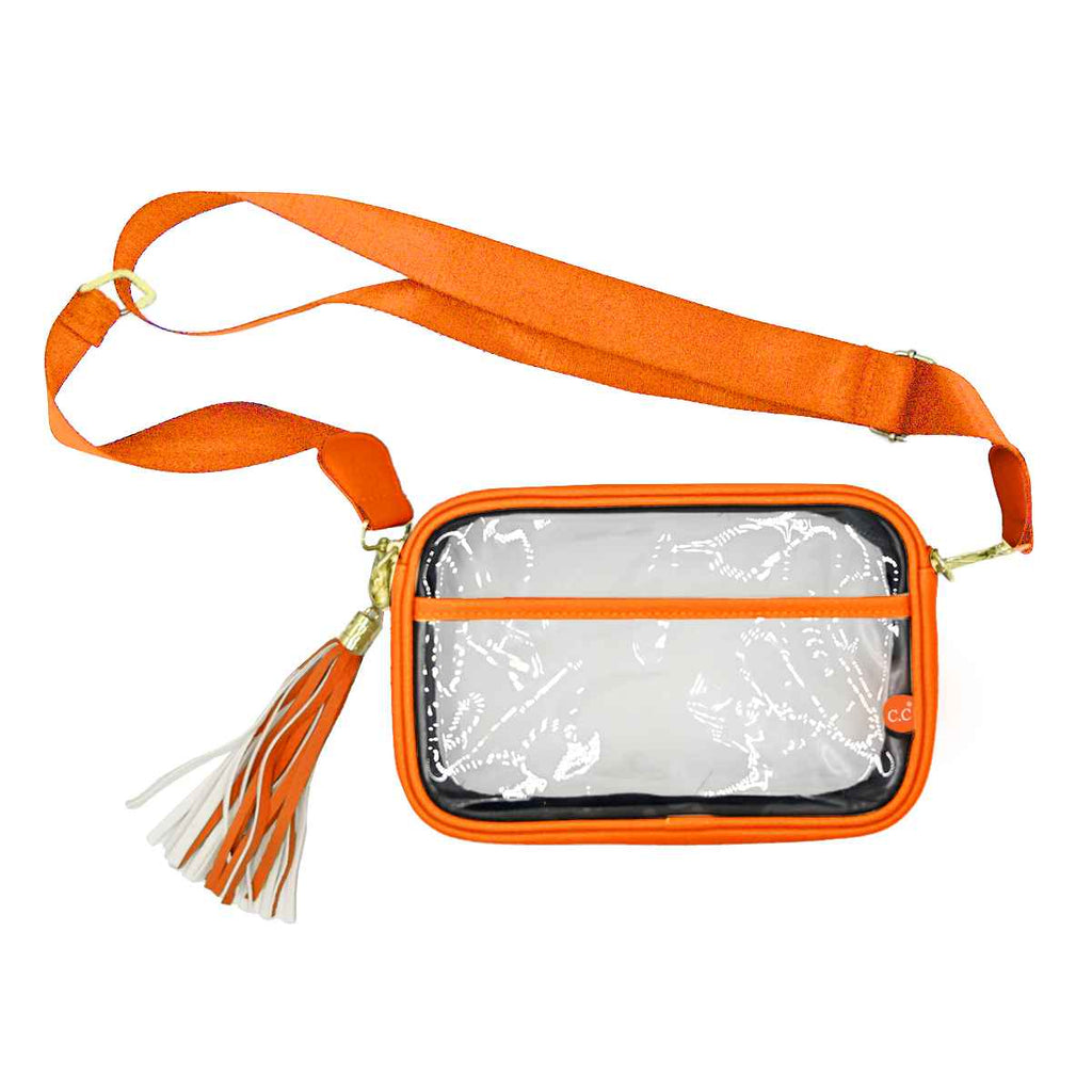 Clear Gameday Crossbody Bag W/ Tassel
