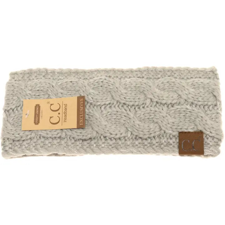 Metallic Cable Knit Cc Women's Fashion Headband