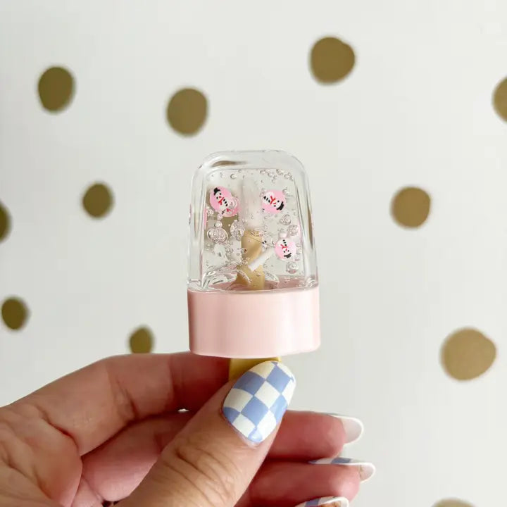Pink Snowman Popsicle Lip Gloss