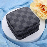 Checkered Print Square Jewelry Box