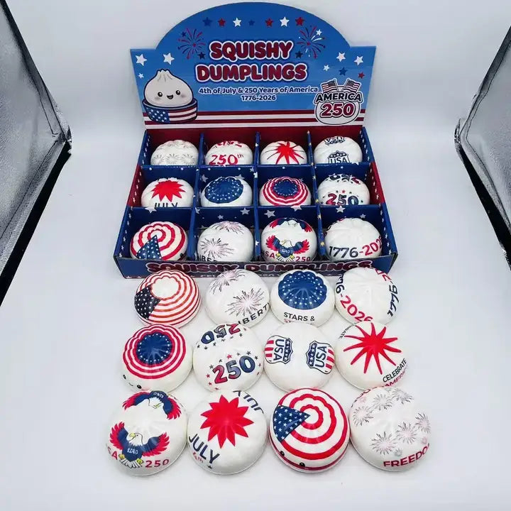 4th of July Dumpling Shape Squishy Stress Relief Toyn White