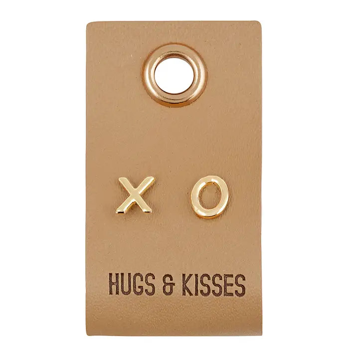 Leather Tag Earrings -Xo